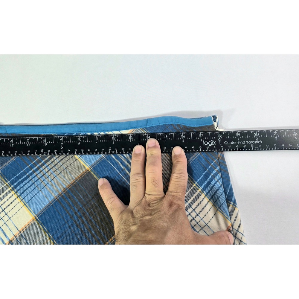 Y2K Urban Outfitters Blue Plaid Maxi Skirt A-Line Bias Cut Large Academia Preppy - Picture 5 of 10